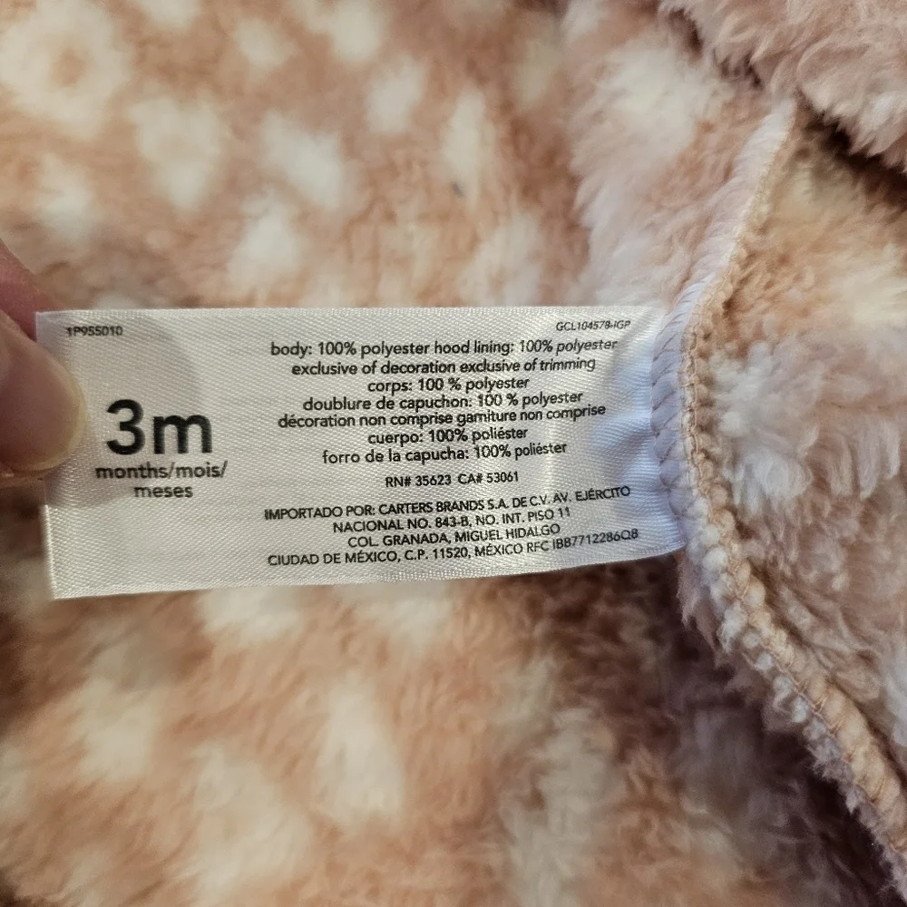 Carters Baby Leopard Sherpa Jumpsuit